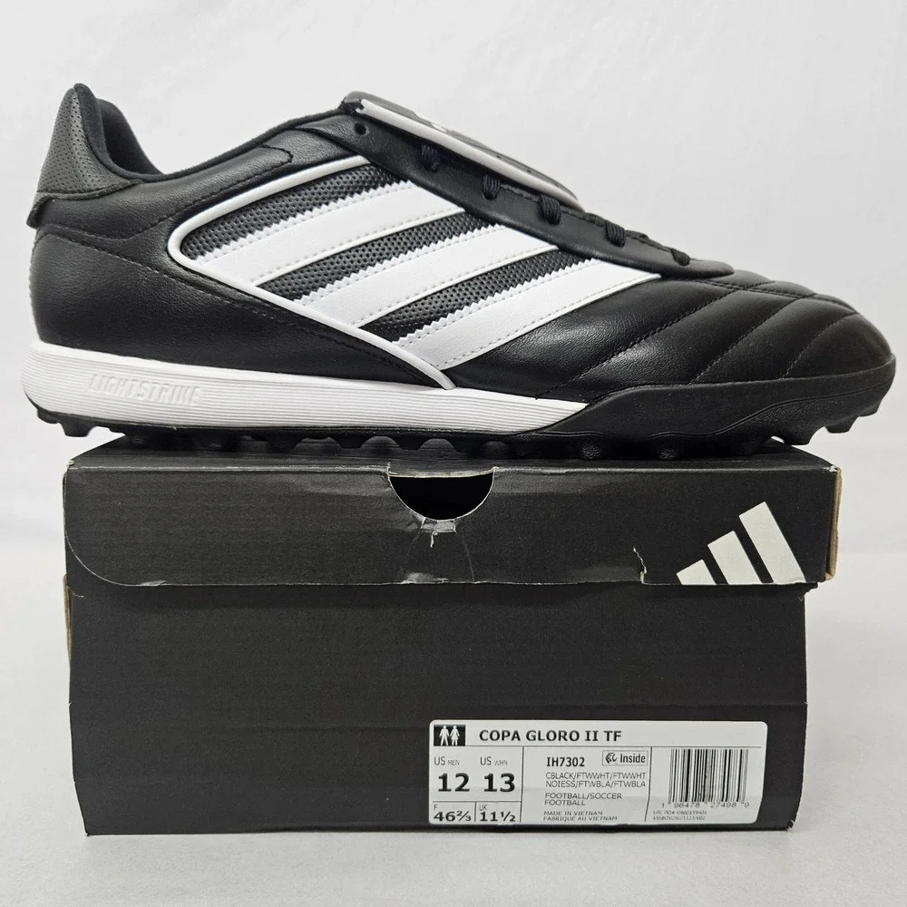 Adidas Copa Gloro II TF Soccer Cleats IH7302 Core Black White Men's Size 12
